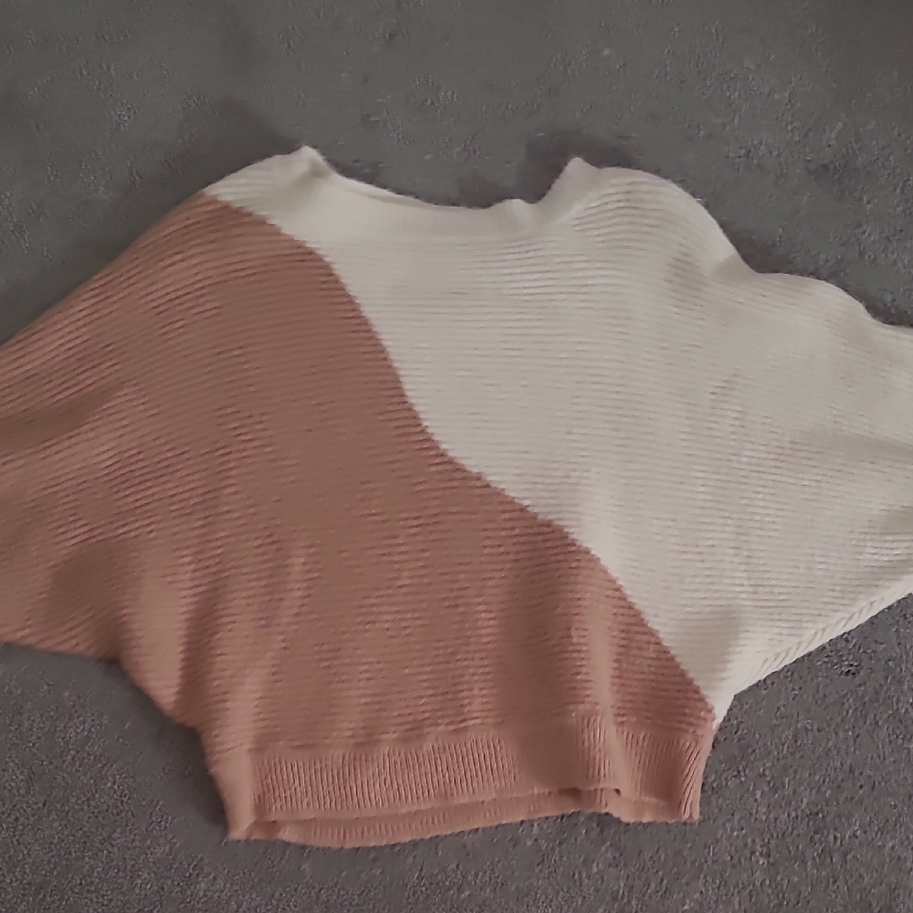 Two-Tone Knit Sweater